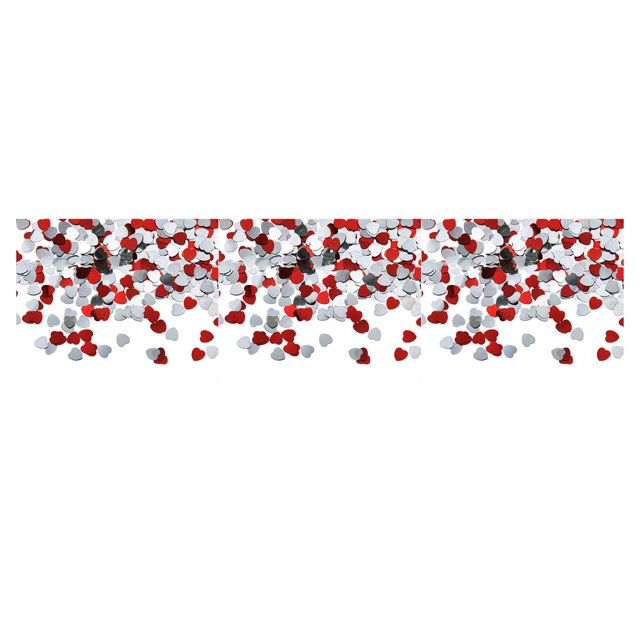 Longjian Mini Grattoirs en Forme de Cœur Rétention de Couleur Confettis Bon Lustre Assortiment Résistant pour la Saint-Valentin Rouge Argent 15mm 3Ensemble