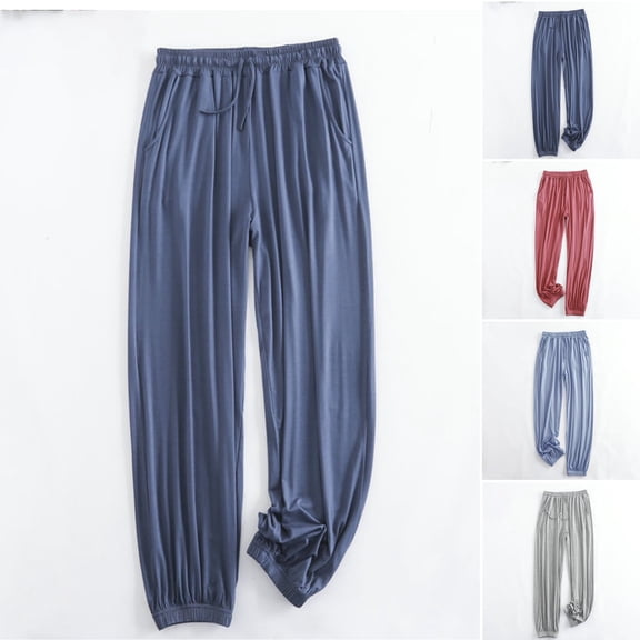 Women's Soft Fabric Relaxed Fit Long Sweatpants, Elastic Waist Pull-On Bottom, Comfortable Casual Lounge Pants for Walking, Travel, Yoga, or Workout, Athletic Joggers | TruBelle,Blue M
