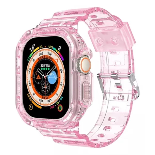 Correa Extensible De Silicona + Case Transparente Unisex M / L 41 / 44 / 45 / 49 mm Para Apple Watch Ultra Compatible Con Serie 8 / 7 / 6 / 5 / 4 / 3 / SE