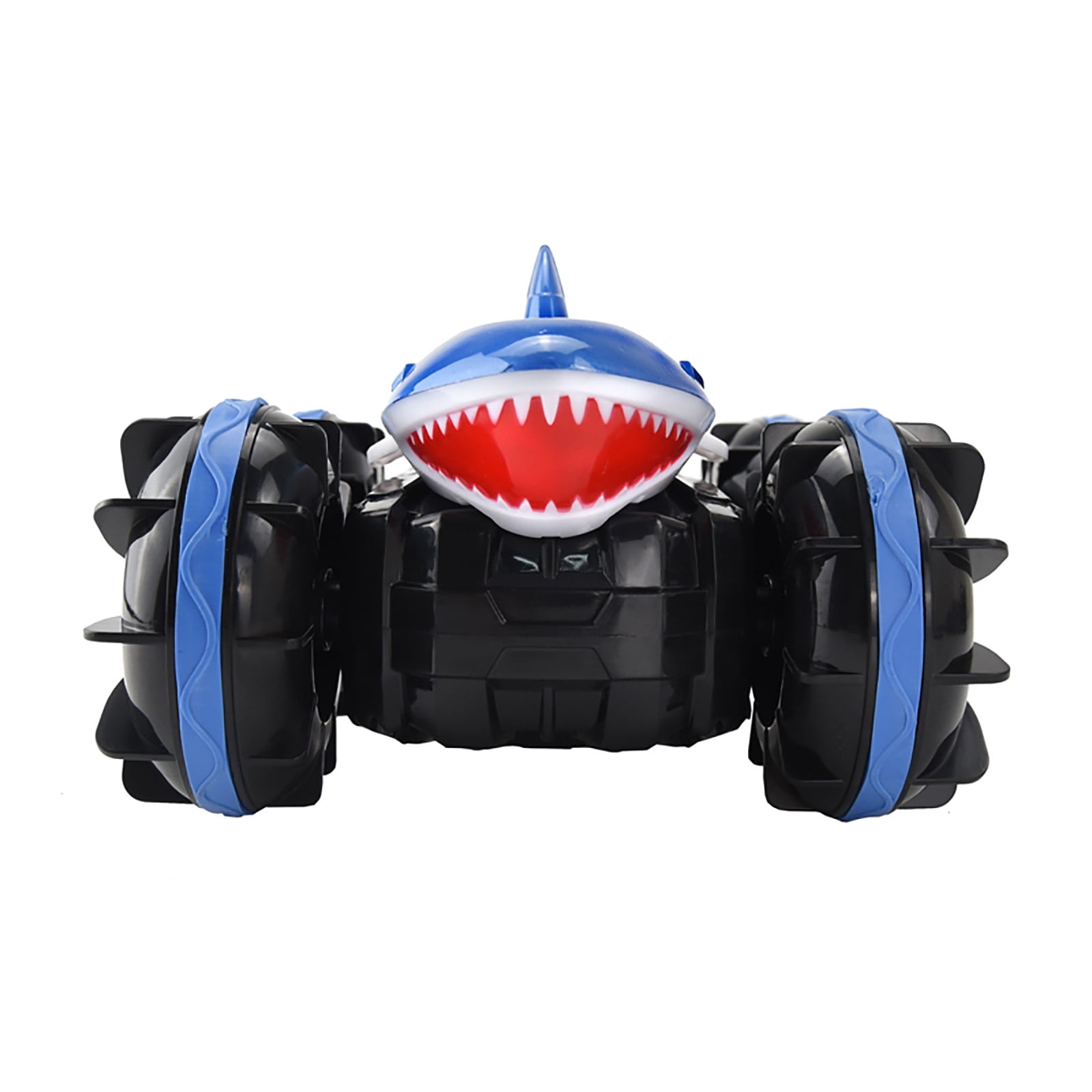 Blue Rc Stunt Car That Runs On Both Terrain And Water With Rechargeable Battery And Rubber Tires