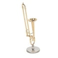 thumbnail image 2 of Modelo De Trombón De Casa De Muñecas, Modelo De Trombón En Miniatura De Latón Exquisito Duradero Dorado De Simulación Fino Detallado Para Accesorios De Casa De Muñecas ANGGREK Otros, 2 of 8