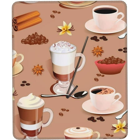 Mouse Pad Computer Gaming Mouse Pads with Coffee Cake Design Non-Slip Rubber Base Thick Mouse Mat for Computers Desktops PC Laptop 9.5x7.9 Inch