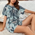 thumbnail image 4 of Balery Butterflies Skull Bows Conjunto de Pijama para Mujer con Estampado, Dos Piezas de Manga Corta y Shorts, Ropa de Dormir Suave con Cuello Redondo y Bolsillos-Large, 4 of 6