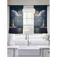 thumbnail image 5 of Summer Ocean Sheer Curtains 45 Inch Long 2 Panels, White Lighthouse Bright Moon Coastal Landscape Light Filtering Rod Pocket Curtains, Sheer Voile Drapes for Living Room Bedroom, 52"x45", 5 of 8
