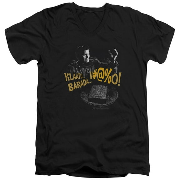 Army Of Darkness Klaatu...Barada Adult V-Neck T-Shirt Black