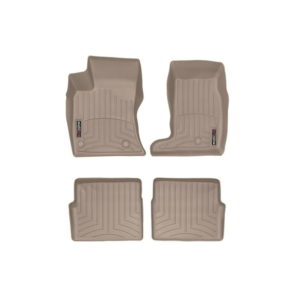 WeatherTech Custom Fit FloorLiners compatible with 2004-2005 Cadillac SRX - 1st & 2nd Row (2-pc. Rear Liner), Tan