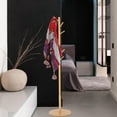 thumbnail image 1 of BRIGHTFUFU 1Pack Sturdy Clothes Rack Wood Beige Hanging Clothes for Office Furniture, 1 of 5