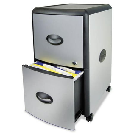 Two-Drawer Mobile Filing Cabinet, Metal Siding, 19w x 15d x 23h,