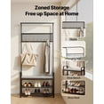 thumbnail image 2 of VEVOR Hall Tree, 72 in Coat Rack with Shoe Bench, Freestanding 2-Tier Shoe Rack Storage Organizer with Hooks, Hanging Rod and Wire Shelf, Steel Frame Entrance Coat Holder, 2 of 9