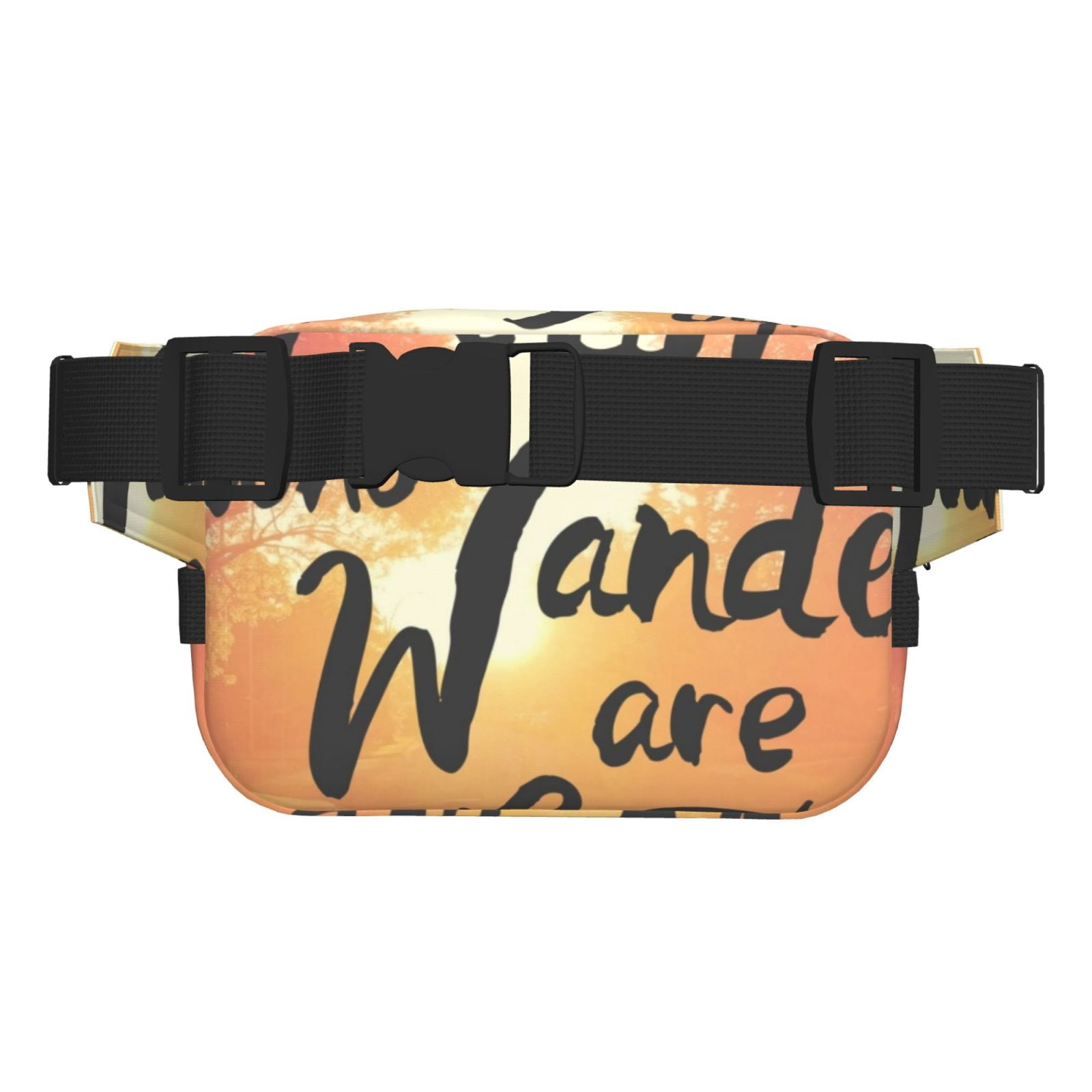 Kdxio Not All Who Wander Are Lost Crossbody Double Layer Waist Bag Belt Bag for Unisex Fanny Pack Fashion Waist Packs for Hiking Running Shopping Traveling