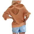 thumbnail image 4 of IROINNID Womens Sweater Knit Cold Shoulder Pullover Sweater Solid Color Leisure Mid-Length Long Sleeve Sweater Autumn and Winter Sweater, 4 of 7