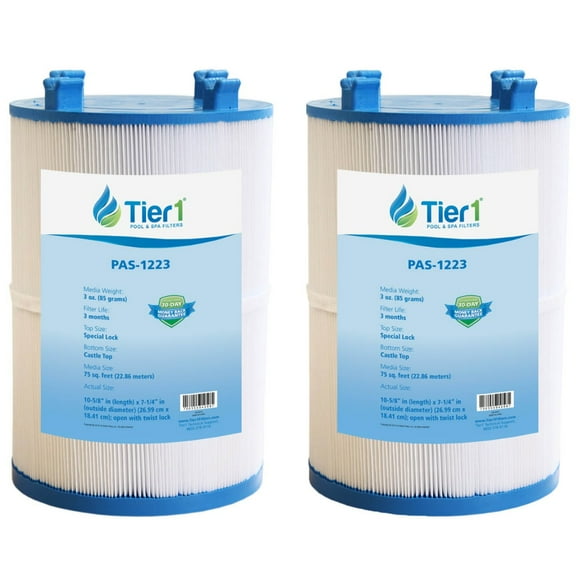 Tier1 Pool & Spa Filter Cartridge 2-pk | Replacement for Dimension One 1561-00, Pleatco PDO75-2000, FC-3059, C-7367, Aladdin 17541 and More | 75 sq ft Pleated Fabric Filter Media