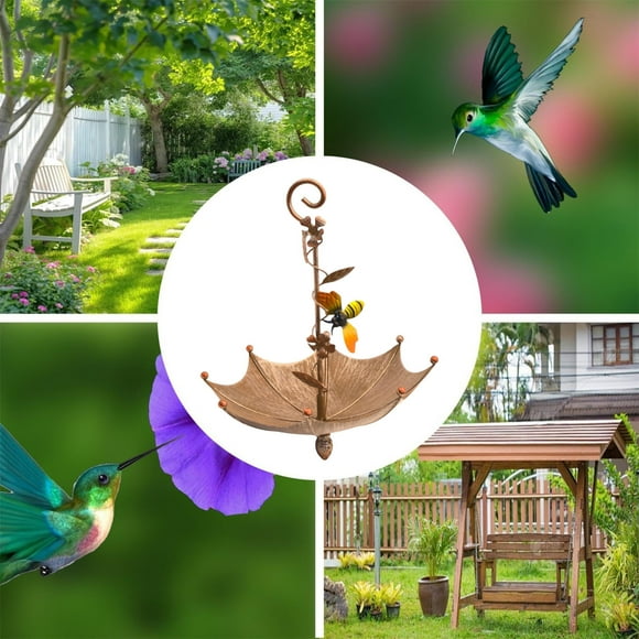 Plateau Mangeoire pour Oiseaux en Forme de Parapluie, Plateau Mangeoire Suspendu pour Oiseaux, Bain d'Oiseaux pour l'Extérieur, Mangeoire en Forme de Parapluie pour Bain d'Oiseaux, Jardin, Cour Arrière, Mangeoire pour Tracteur, Mangeoires Oriole pour l'Extérieur, Mangeoires sur Poteau pour