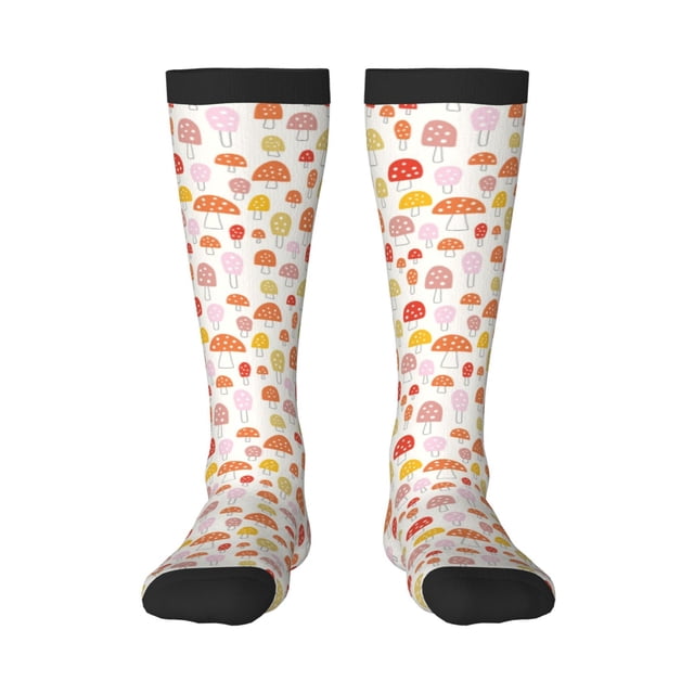 Balery Cute Cartoon Mushrooms Calcetines novedosos Calcetines deportivos Calcetines hasta la rodilla Calcetines de algodón Calcetines originales y geniales