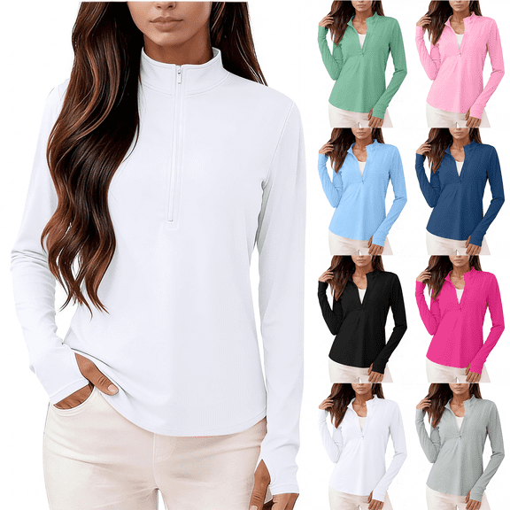 Women's Lightweight Athletic Full Zip Sun Jacket Long Sleeve Summer Hiking Outdoor
