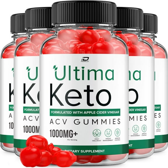 Ultima Keto ACV Gummies Supplement – Ultima ACV Gummy Apple Cider Vinegar 1000MG, 5 Pack, 300 Gummies