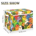 thumbnail image 5 of Yayeee Collapsible Cube Storage Bin with Lid Fabric Closet Decorative Basket with Handles, Cartoon Birds Pattern, 5 of 7