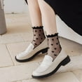 thumbnail image 6 of Zhengup Women's Ruffle Sheer Socks Mesh Casual Lace Socks Summer Ultra Thin Cool See Through Ankle Socks for Women, 6 of 7