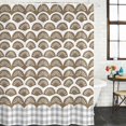thumbnail image 2 of Brown Pine Leaves Shower Curtain, Waterproof Shower Curtains for Bathroom, Abstract Art Geometric Gray Plaid Washable Fabric Bathtub Curtain Set Bath Decor with 12 Hooks 72"x78", 2 of 8