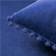 thumbnail image 4 of Phantoscope Christmas Decorative Throw Pillow Set, Pom Pom Velvet Series Covers, 22" x 22", Navy and Off White, 2 Pack, 4 of 6