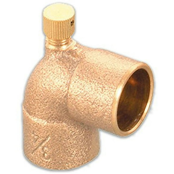 Supply Giant CCDL0120-NL 1/2" Cast Lead Free Brass 90 Degree Elbow with Sweat Connects and Drain Caps
