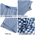 thumbnail image 6 of Sundazz Womens Gingham Pants Cotton Wide Leg Lounge Pants Cute Pajama Pants Comfy Casual Pants,Blue,S, 6 of 8