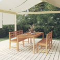 thumbnail image 1 of vidaXL 3 Piece Garden Dining Set Solid Wood Teak, 1 of 5