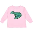 thumbnail image 3 of Inktastic Cute Sleepy Alligator Green Alligator Design Boys or Girls Long Sleeve Toddler T-Shirt, 3 of 5