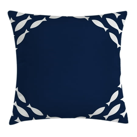 Navy Blue Decor Throw Pillow Cushion Cover Ocean Navy Themed
