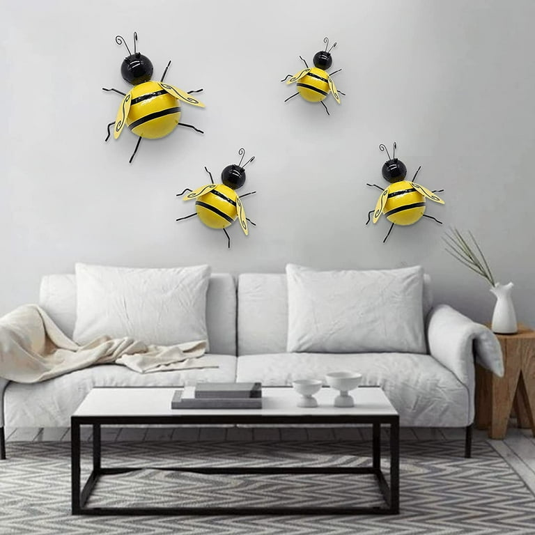  Yeking Garden Ornaments, Bee Decor, Metal Bumble Bee  Decorations, Wall Hanging Bumblebee for Home Garden Fence Yard Lawn Bar  Bedroom Living Room (4pcs Bee) : Patio, Lawn & Garden