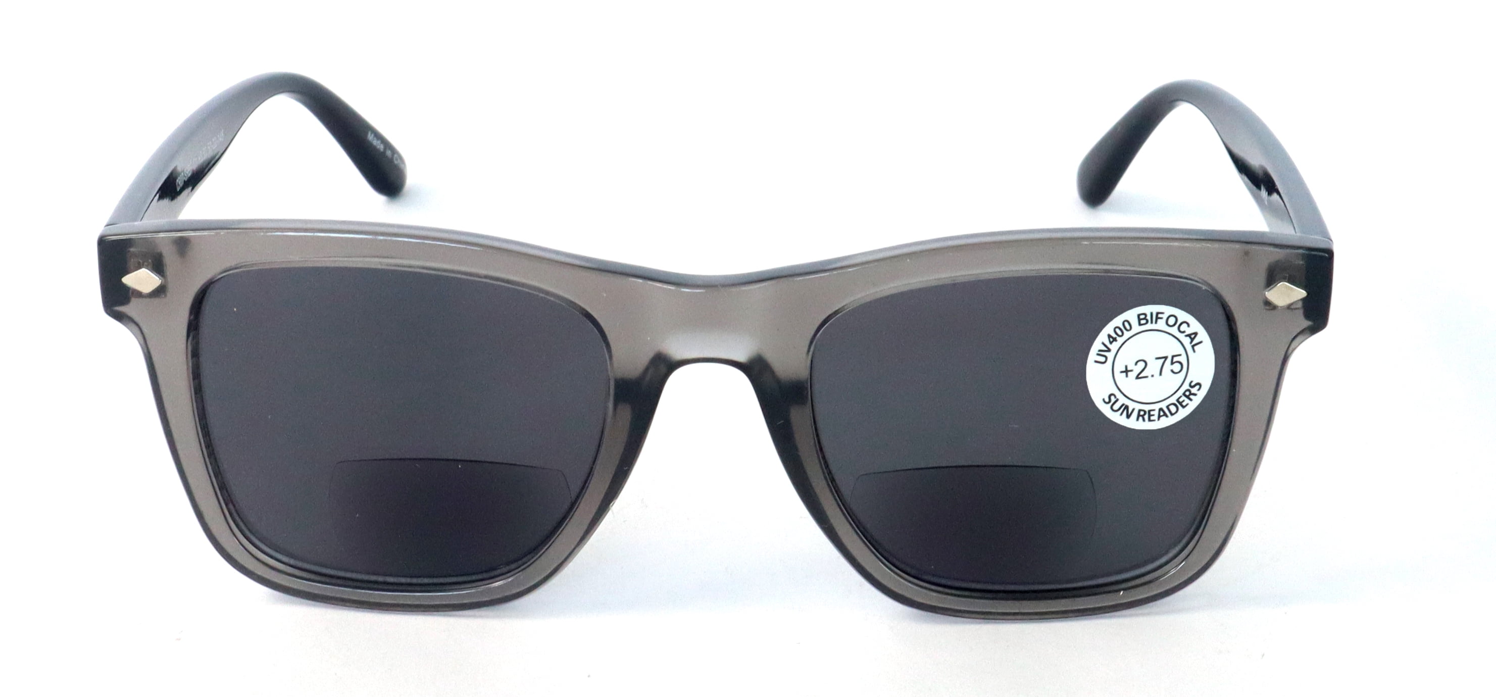 Men Square Bifocal Reading Sunglasses - UV Protection 