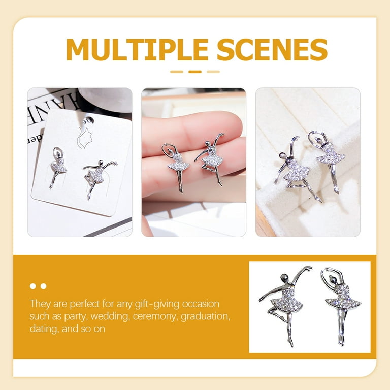 Dance Earrings1 Pair Ballerina Dancing Girl Earrings Stud Earrings Fashion Jewelry for Women