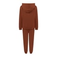 thumbnail image 7 of CFLVAEK Womens 2 Piece Outfits Sweatsuit Casual Long Sleeve Hooded Sweatshirts Comfort High Waist Sweatpants Fall Winter Workout Set Brown M, 7 of 7