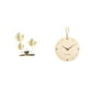 thumbnail image 1 of Figura decorativa de metal con flores y hojas, reloj de pared, ideal para sala de estar o para el hogar., 1 of 8