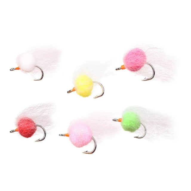 Kit emulador de 6 piezas para Steelhead Heavy Duty Steel Nuke Egg Fly Rigs Señuelos de pesca biomiméticos #12 para pesca