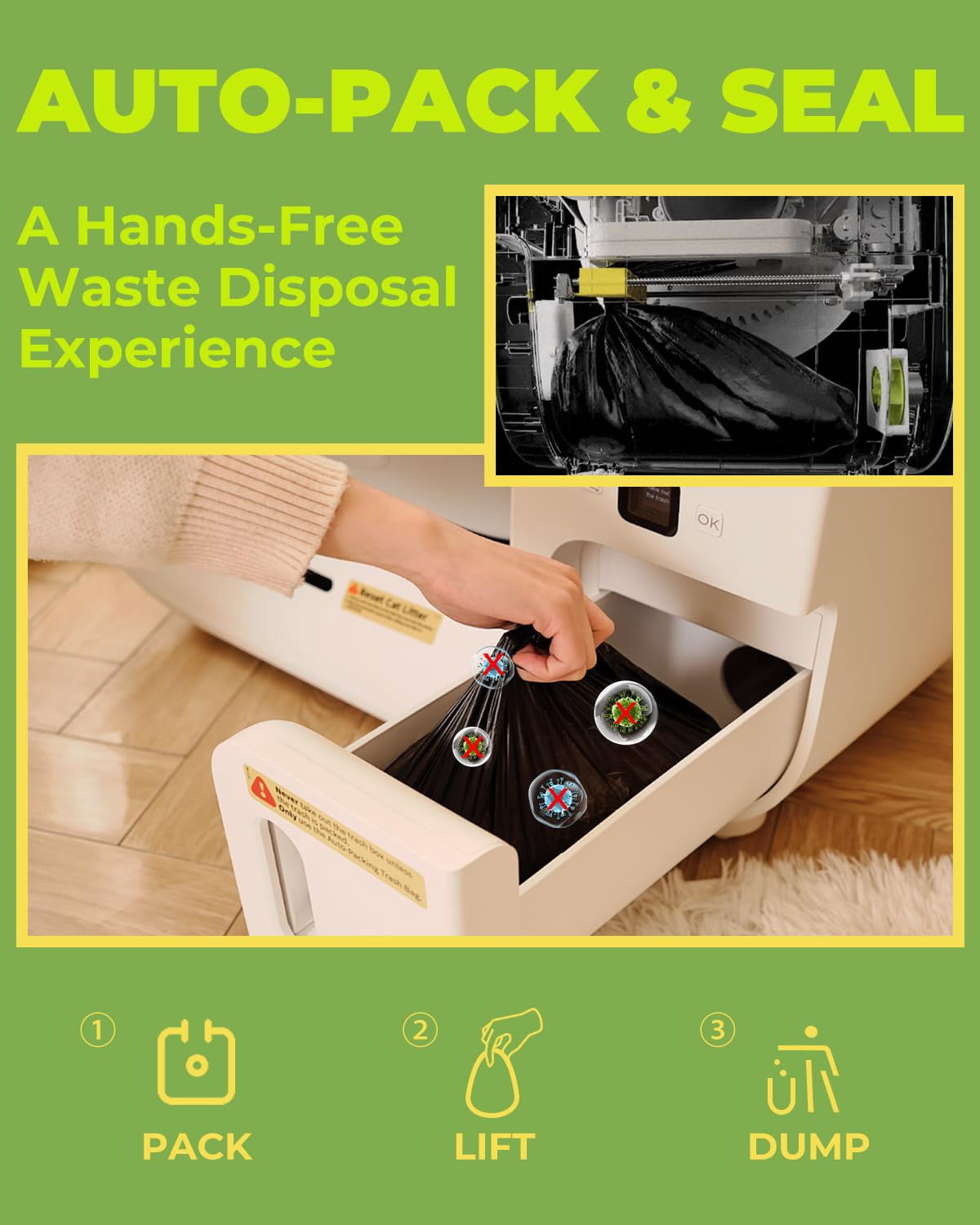 FURBULOUS Automatic Cat Litter Box Self-Cleaning, Self-Packing, Odor-Free & Leak-Proof – with App Control & Safety Assured