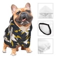 thumbnail image 3 of Goofa Lilies Flowers Pattern Small Dog Sweater Hoodies Pet Grey Hooded Soft Fleece Sweatshirts with Pocket Fall Winter Puppy Cat Sweaters Warm Clothes-, 3 of 8