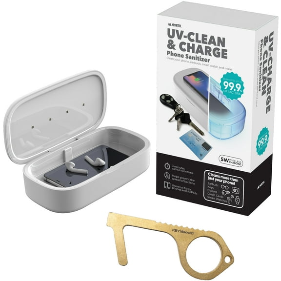 UV-Clean & Charge Phone Sanitizer with KeySmart Clean Key