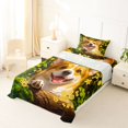 thumbnail image 3 of Manfei Corgi Dog Corgi Twin Sheets, Neon Doodle Bedding, Green Gold, 3pcs, 1 Flat Sheet, 1 Fitted Sheet and 1 Pillowcase, 3 of 6