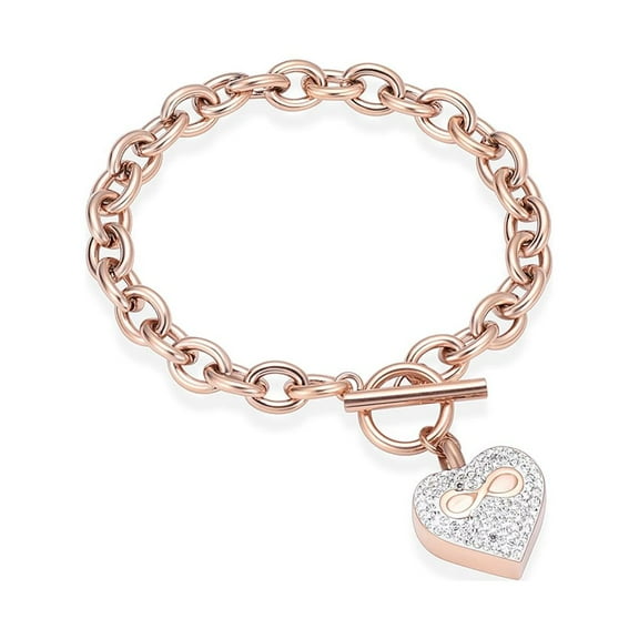 Infinity Heart Cremation Bracelet for Ashes - Stainless Steel Urn Bangles for Pet/Human Ashes