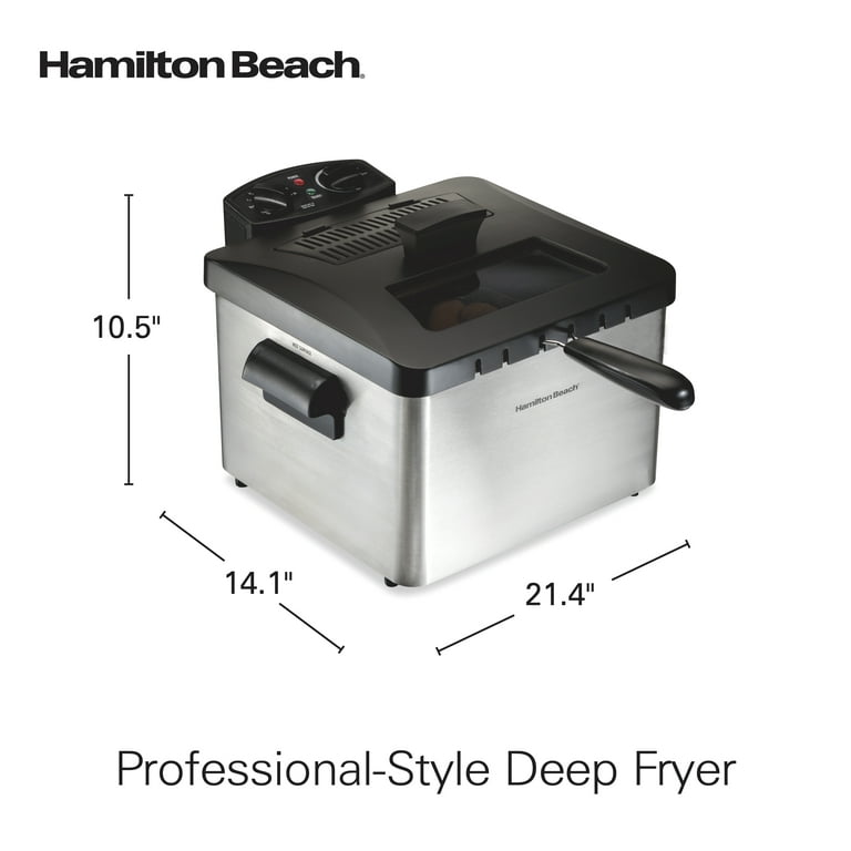 Hamilton Beach - 8-Cup Deep Fryer - Stainless-Steel