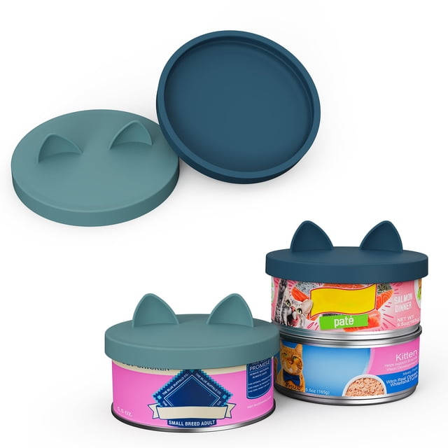 Tapas de silicona OHMO para latas de comida para mascotas, paquete de 2 unidades, para gatos y perro
