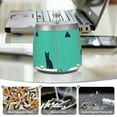 thumbnail image 6 of Yayeee Ashtray with Lid for Cigarette Smokeless Stainless Steel Home Ash Holder, Green Cat, 6 of 7
