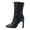 Black, variant on Ankle Boots for Women Square Toe Side Zipper Short Booties Ladies Comfort Dressy Sock Pump Shoes