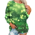thumbnail image 2 of TrendVibe365 Green Sweatshirt for Women Plus Size Women St Patricks Day Long Sleeve Round Neck Polyester No Hood Casual St. Patricks Day Blouse Tops for Irish Themed Gifts XL, 2 of 8