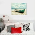 thumbnail image 5 of Autua Beach Boat Picture Wall Art Abstract Green Canoe Beach Print Painting Countryside Ocean Landscape Texture Sea View Artwork Bathroom Office Living Room Decoration 16x12in, 5 of 6
