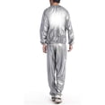 thumbnail image 4 of TureClos Adults Home Salon Sauna Suit Exercise Sweat Weight Loss Jacket Reusable Washable Sports Suits Clothes Sports Gear Silver M, 4 of 10