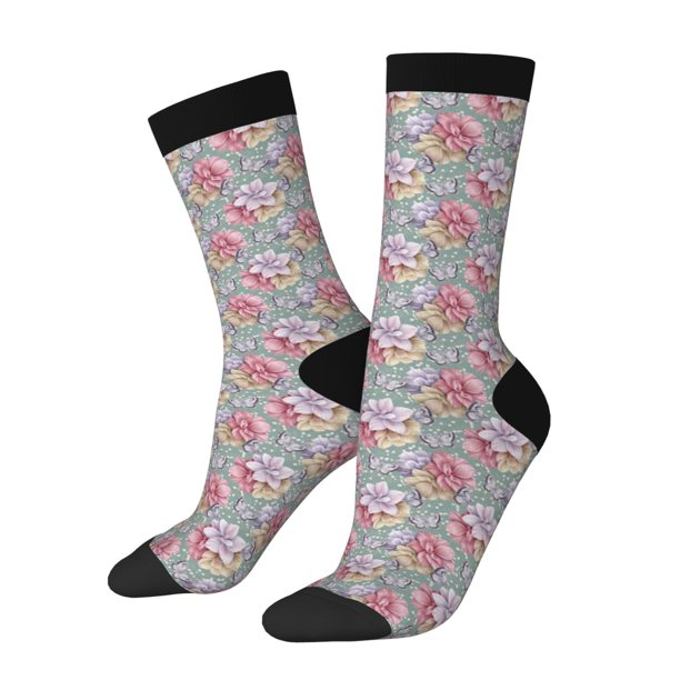 Balery Watercolor Butterflies Calcetas Largas con Estampado para Hombre y Mujer – Suaves y Transpirables, Talla Única (US 5-11)
