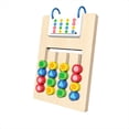 thumbnail image 1 of Oioii Wooden Double-sided Four-Color Maze, Logical Thinking Training, Color Cognition, Smooth Track, Solid Wood, for Brain Exercise & Sensory Development & Leisure Play,As Shown, 1 of 9