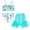 Aqua green, variant on Disney Princess Little Mermaid Ariel Ruffled Square Neck UPF 50+ Bikini Top, Bottom and Tail 3 Piece Swim Set Little Kid to Big Kid